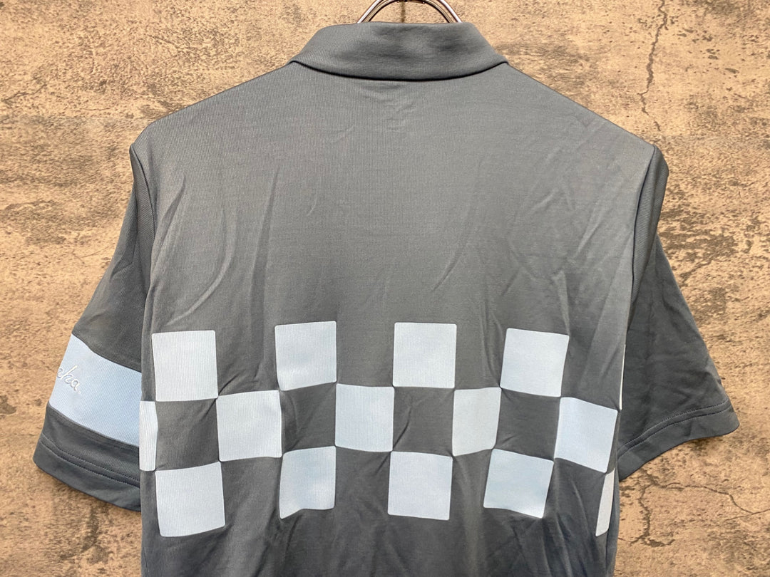 KA057 ラファ Rapha CHECK JERSEY 半袖 サイクルジャージ ブルーグレー L