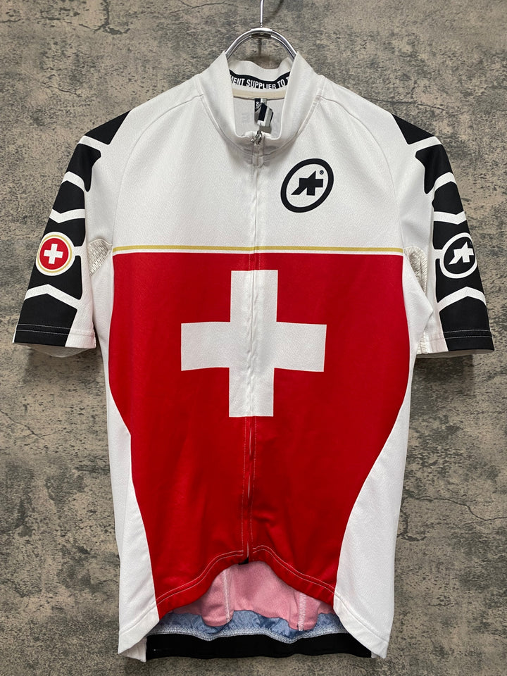 JU441 アソス ASSOS 半袖 サイクルジャージ SWISSカラー M 白赤