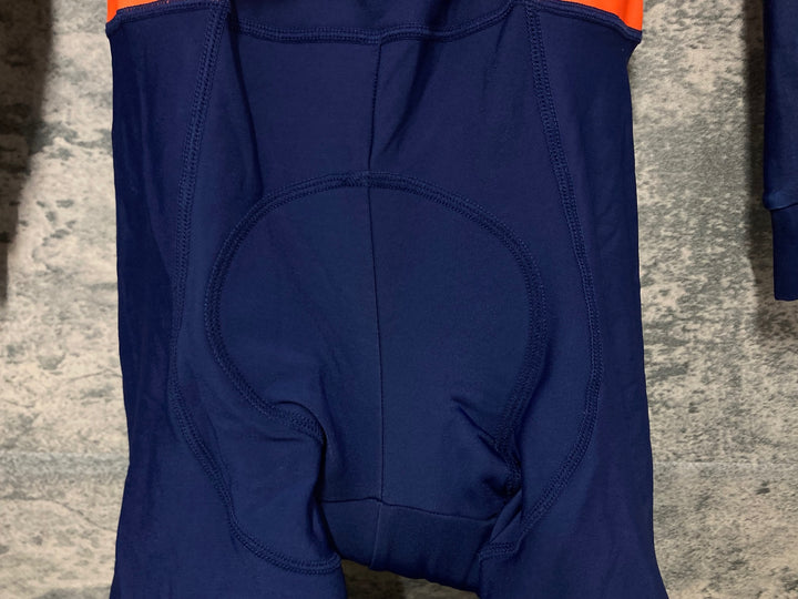 KC174 サンボルト SUNVOLT 長袖 ワンピース オレンジ 紺 XS 裏起毛