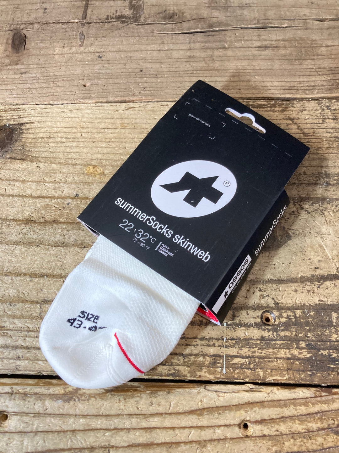 JQ206 アソス assos summerSocks skinweb サイクルソックス 白 2