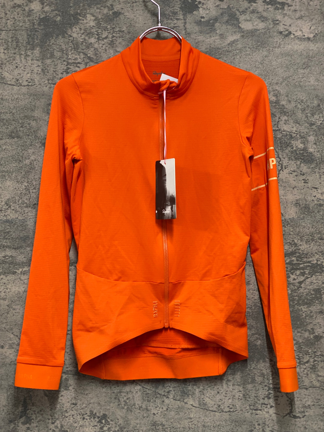 JE244 ラファ Rapha PRO TEAM LONG SLEEVE JERSEY 長袖 サイクルジャージ オレンジ XS 裏起毛