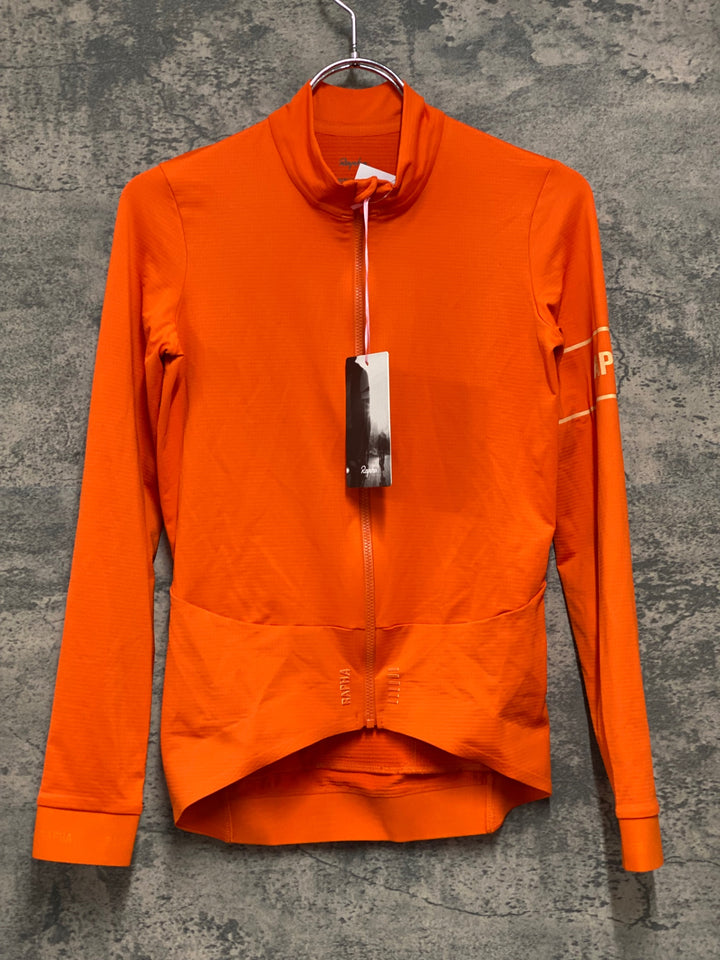JE244 ラファ Rapha PRO TEAM LONG SLEEVE JERSEY 長袖 サイクルジャージ オレンジ XS 裏起毛