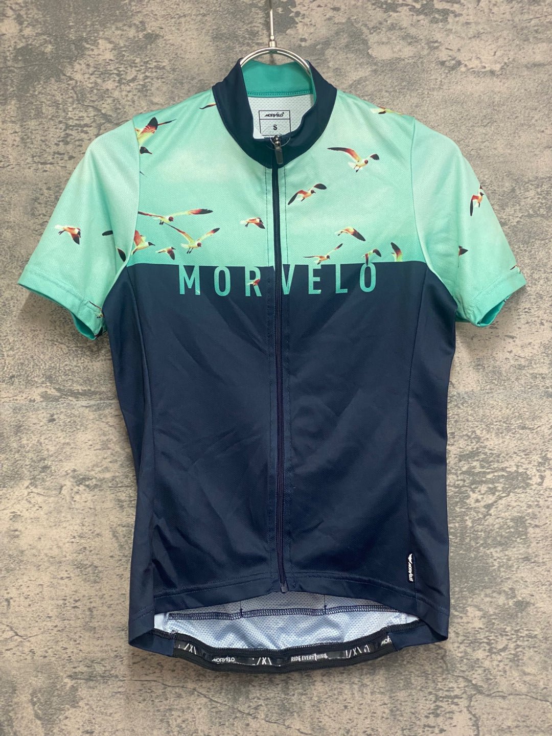 JN225 モルベロ MORVELO 半袖 サイクルジャージ 紺 緑 S