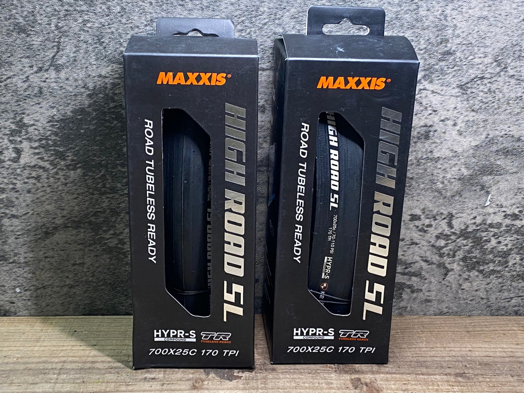 JN784 マキシス MAXXIS HIGH ROAD SL タイヤ 700x25C チューブレスレディ 2本セット 未使用