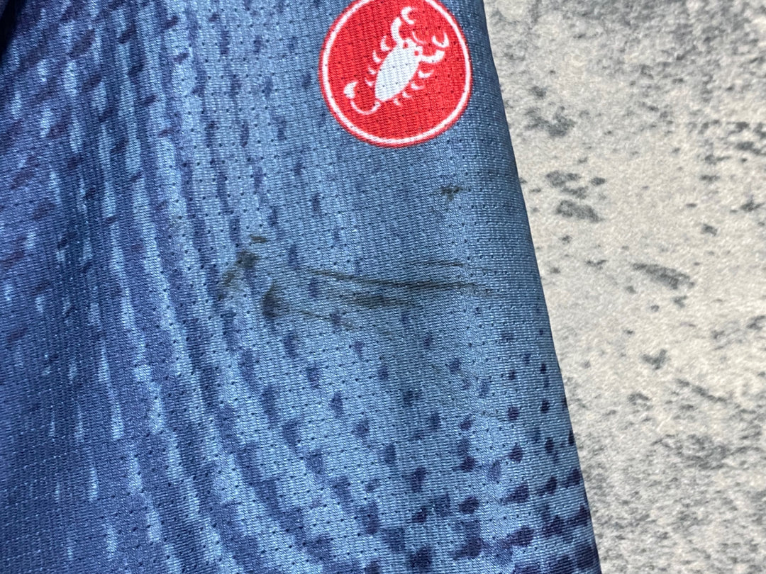 KA689 カステリ CASTELLI 半袖 サイクルジャージ 紺 L