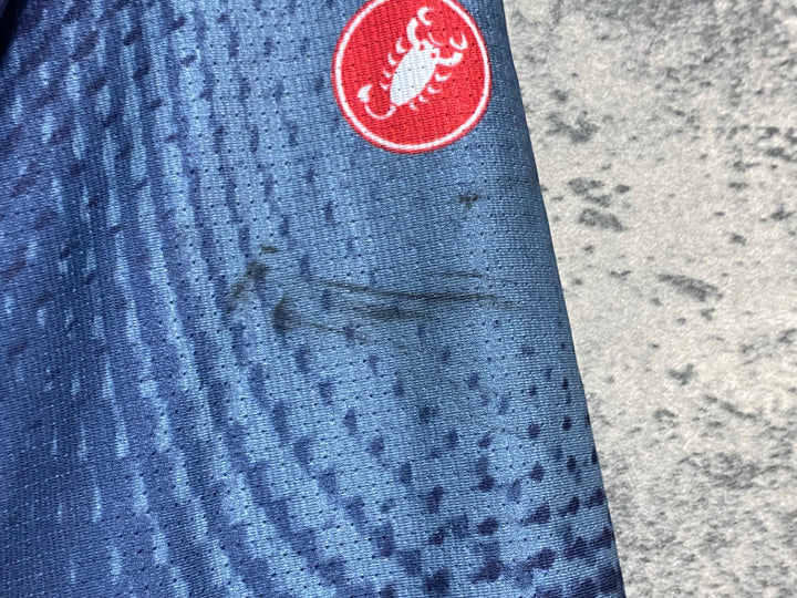 KA689 カステリ CASTELLI 半袖 サイクルジャージ 紺 L