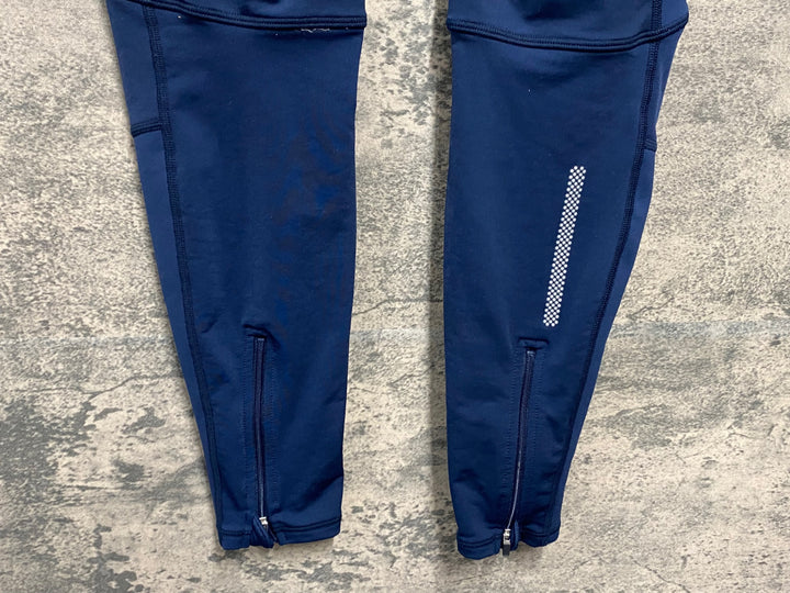 JT499 ルコックスポルティフ le coq sportif レーサータイツ 紺 M 裏起毛