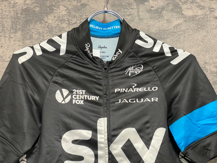 JV188 ラファ Rapha PRO TEAM JERSEY TEAM SKY 長袖 サイクルジャージ 黒 XS