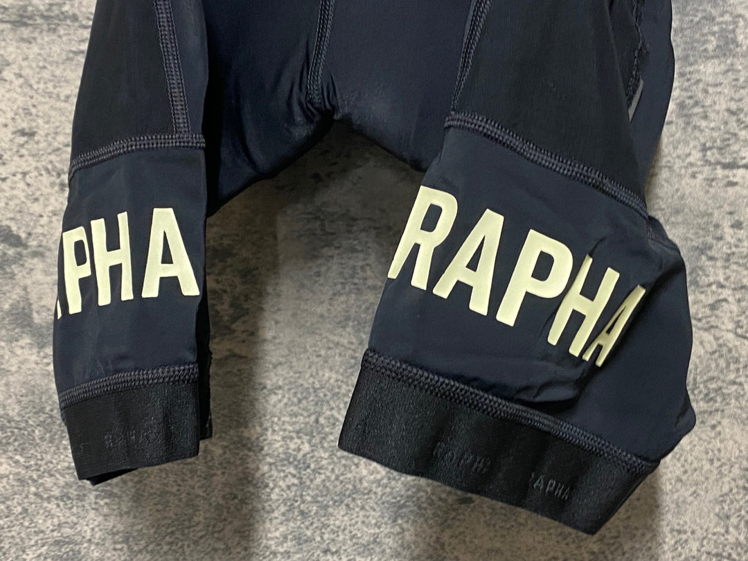 KN953 ラファ Rapha ATHLETES CARGO PRO TEAM BIB SHORTS ビブショーツ 黒緑 XS ※一部ゴム切れ