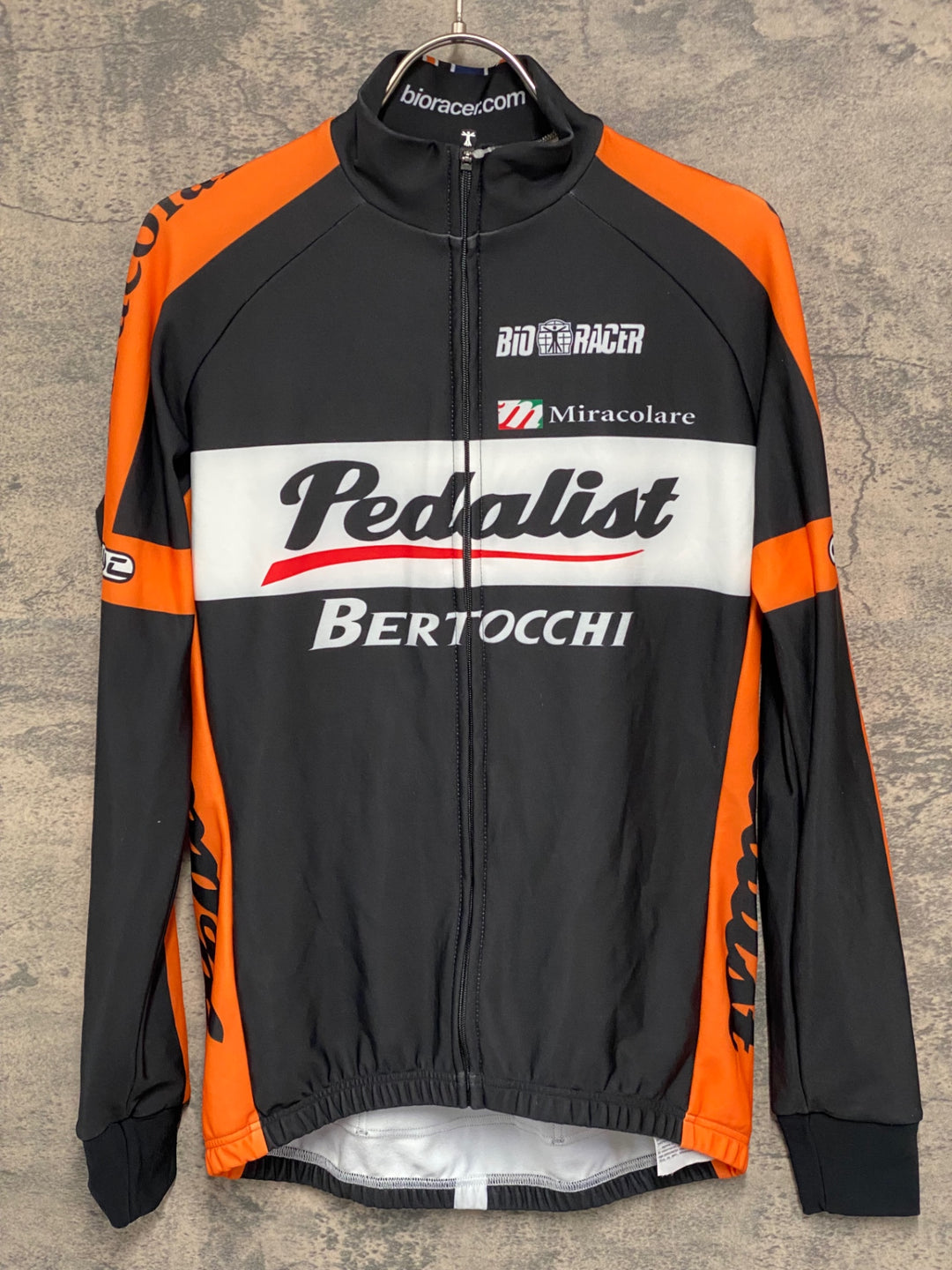 JW454 ビオレーサー BIORACER 半袖 サイクルジャージ 黒 オレンジ 2/S 裏起毛 Pedalist