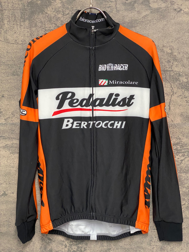JW454 ビオレーサー BIORACER 半袖 サイクルジャージ 黒 オレンジ 2/S 裏起毛 Pedalist