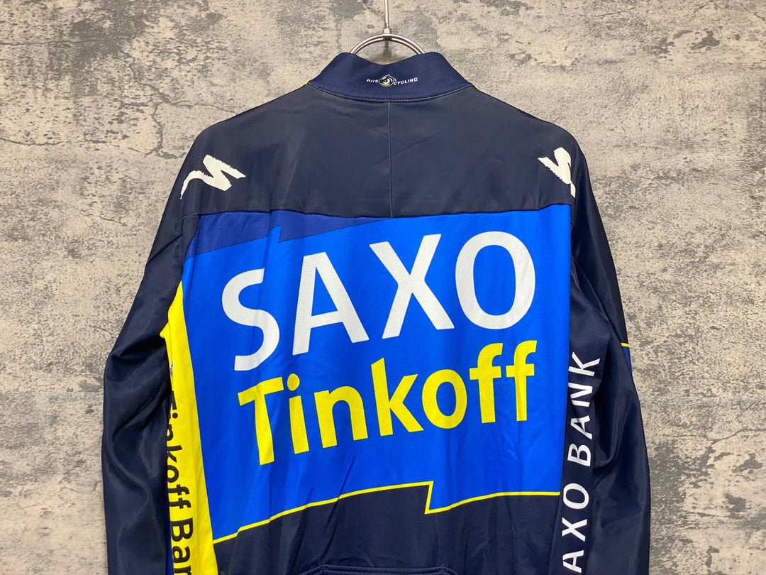 KJ805 スポーツフル sportful 長袖 サイクルジャージ 黃 紺 L 裏起毛 SAXO BANK