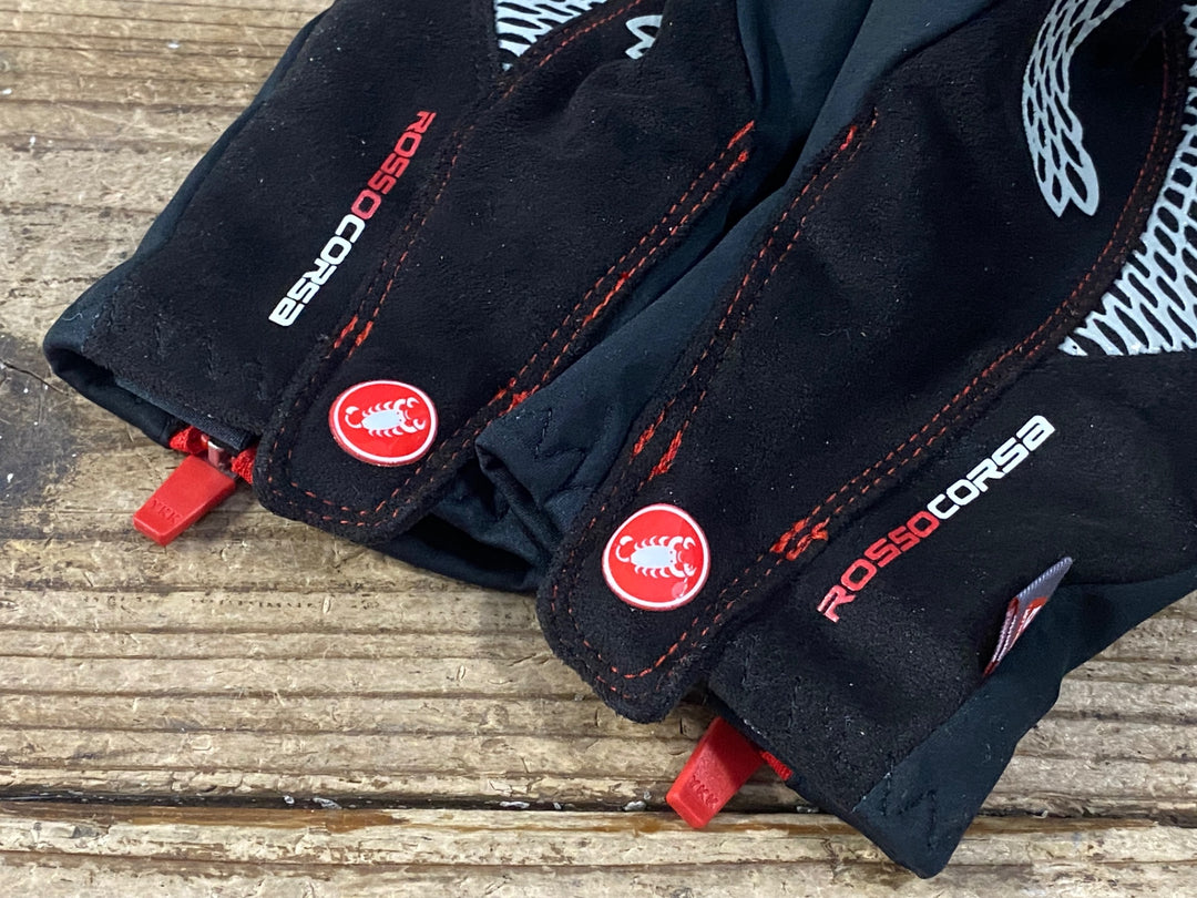 KD937 カステリ CASTELLI ROSSOCORSA 長指 グローブ 黒 M 裏起毛