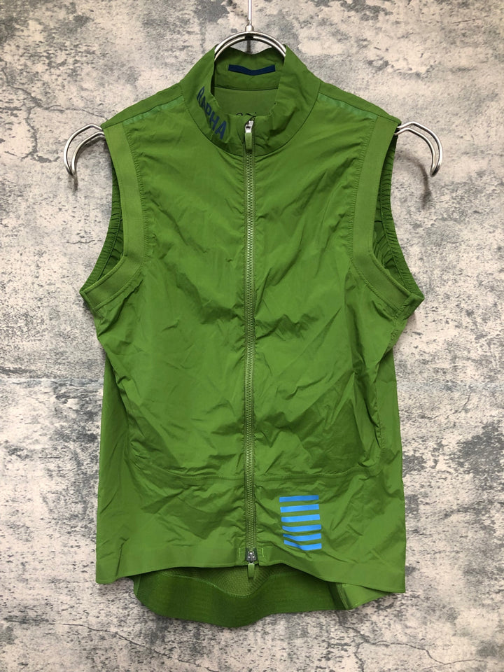 KL468 ラファ Rapha WOMEN'S PRO TEAM LIGHTWEIGHT GILET サイクルベスト ジレ 黄緑 XS ※動物の毛