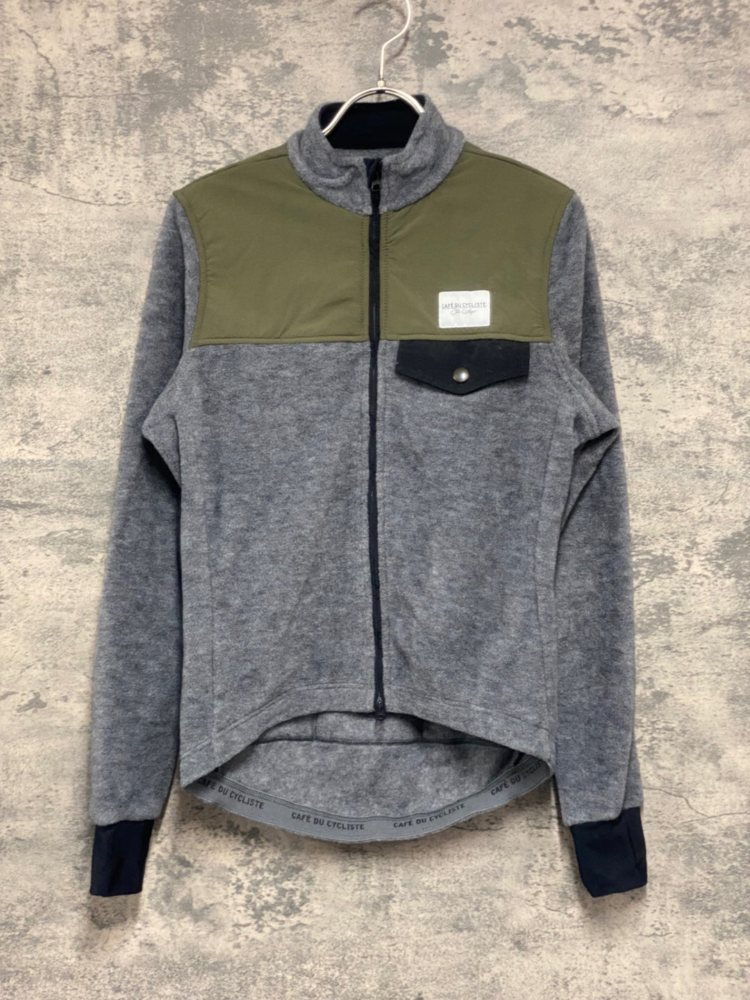 KE381 カフェドシクリステ CAFE DU CYCLISTE Alphosine Man 長袖 サイクルジャケット グレー XS フリース生地