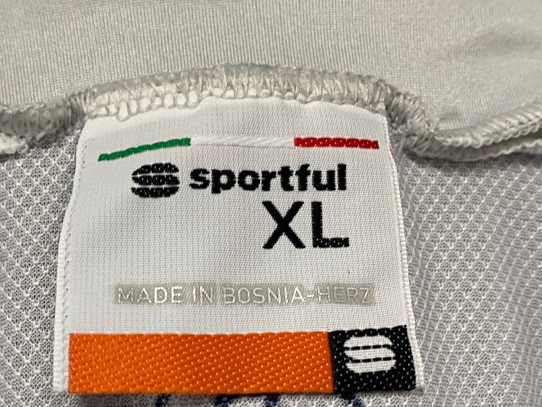 KJ822 スポーツフル sportful 半袖 サイクルジャージ 白 緑 XL BORA hansgrohe