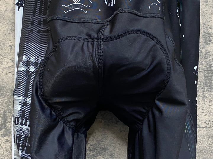 JR925 パンダーニ PANDANI ビブタイツ 黒 白 チェック M 裏起毛