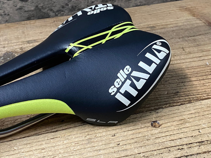 KJ133 セライタリア SELLE ITALIA SLR TEAM EDITION サドル 黒黄 Ti316 レール