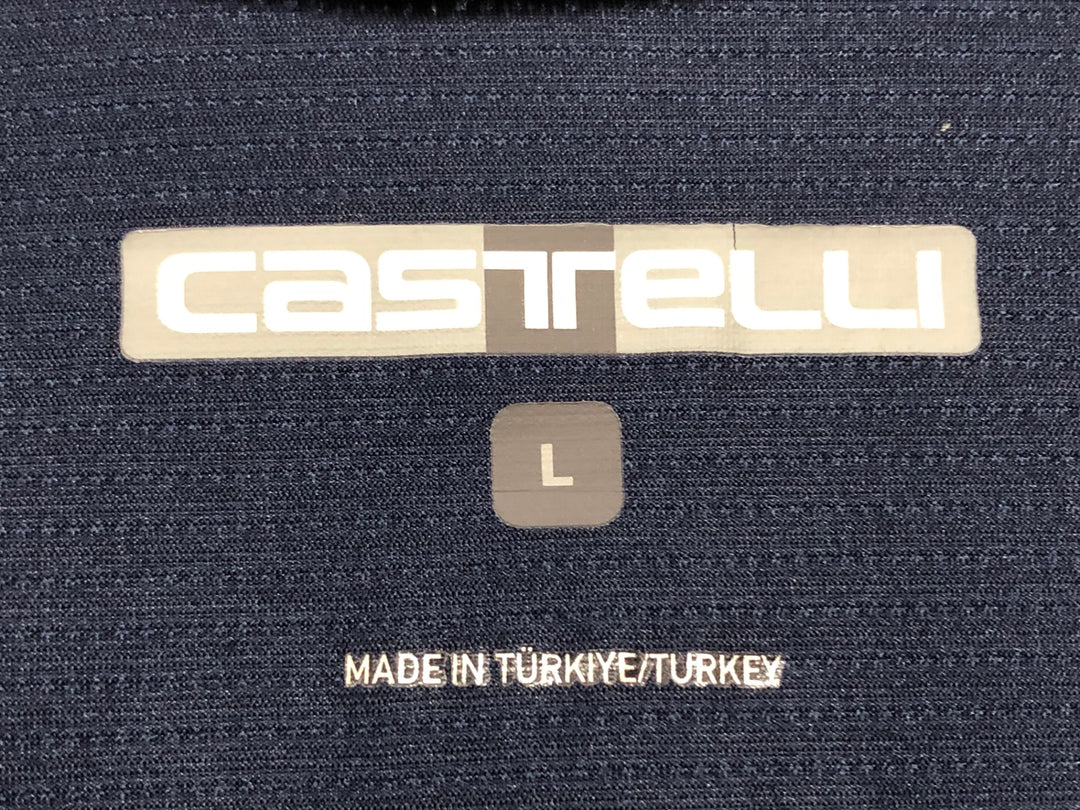 KA348 カステリ CASTELLI 長袖 サイクルジャージ 黒 L 裏起毛 ※擦れ
