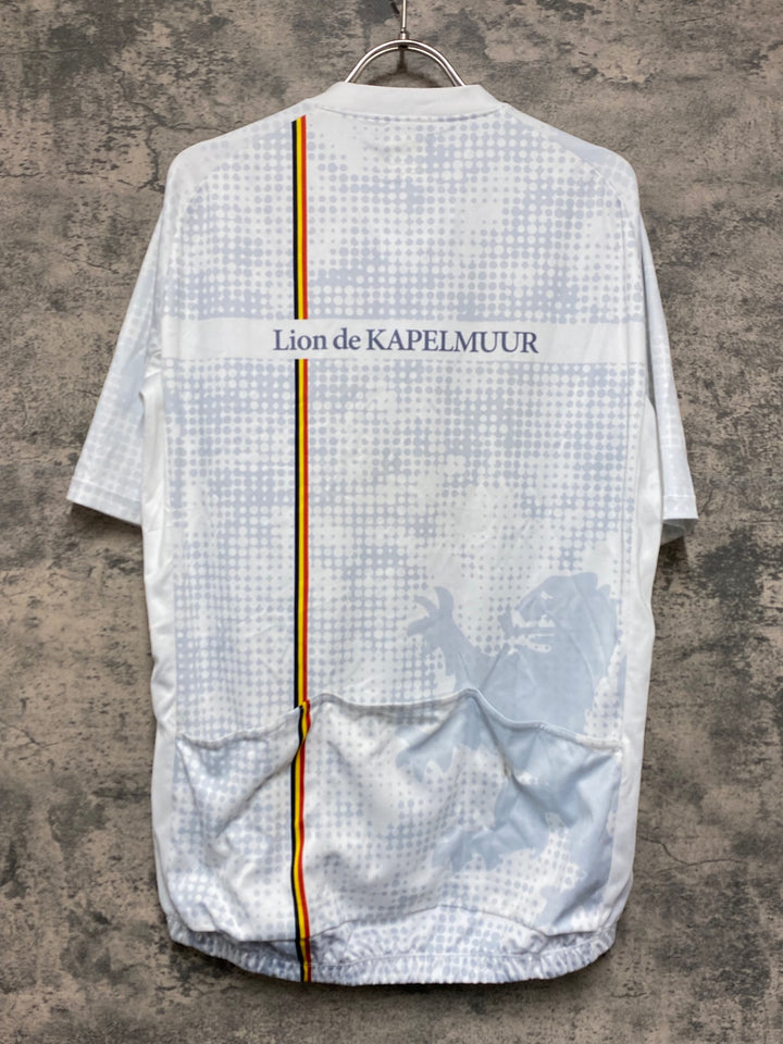 JV503 リオンドカペルミュール Lion de KAPELMUUR 半袖 サイクルジャージ 白 XL