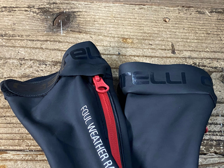 JO467 カステリ CASTELLI ROSSO CORSA シューズカバー 防水 M 黒