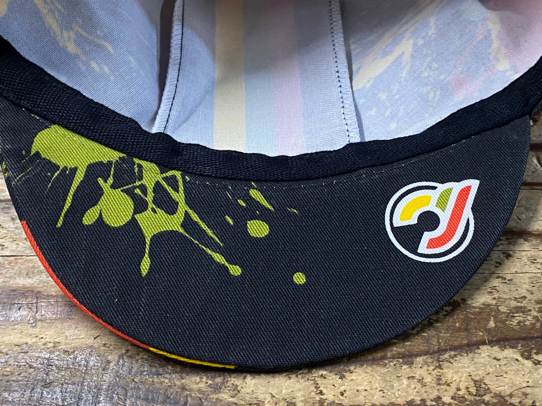 KD638 チネリ CINELLI サイクルキャップ 黒黄赤 サイズフリー