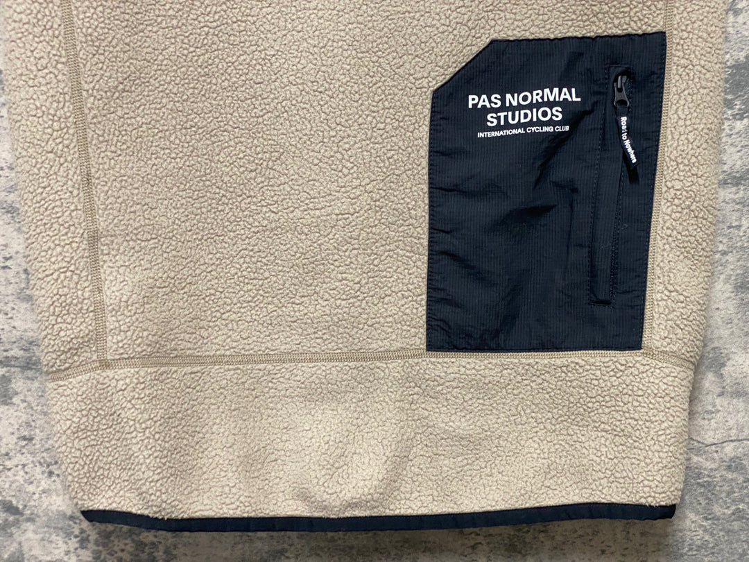 KF515 パスノーマルスタジオ PAS NORMAL STUDIOS Polartec Fleece Gilet サイクルベスト ジレ 茶 XS
