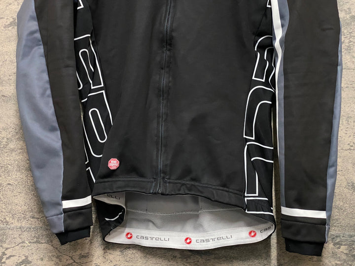 KP754 カステリ CASTELLI 長袖 サイクルジャケット 黒 S 裏起毛 WINDSTOPPER
