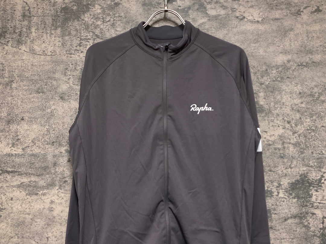 JV499 ラファ Rapha CORE LONG SLEEVE JERSEY 長袖 サイクルジャージ スモークブラウン L 裏起毛