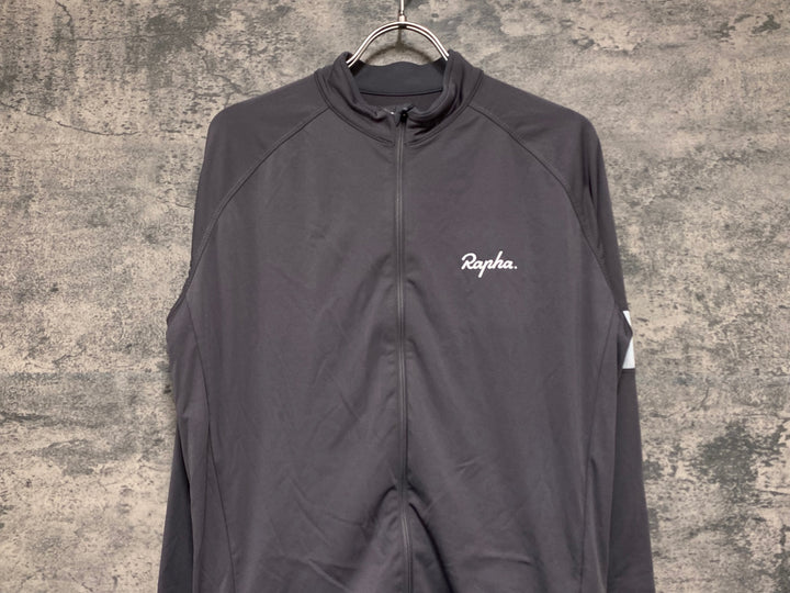 JV499 ラファ Rapha CORE LONG SLEEVE JERSEY 長袖 サイクルジャージ スモークブラウン L 裏起毛
