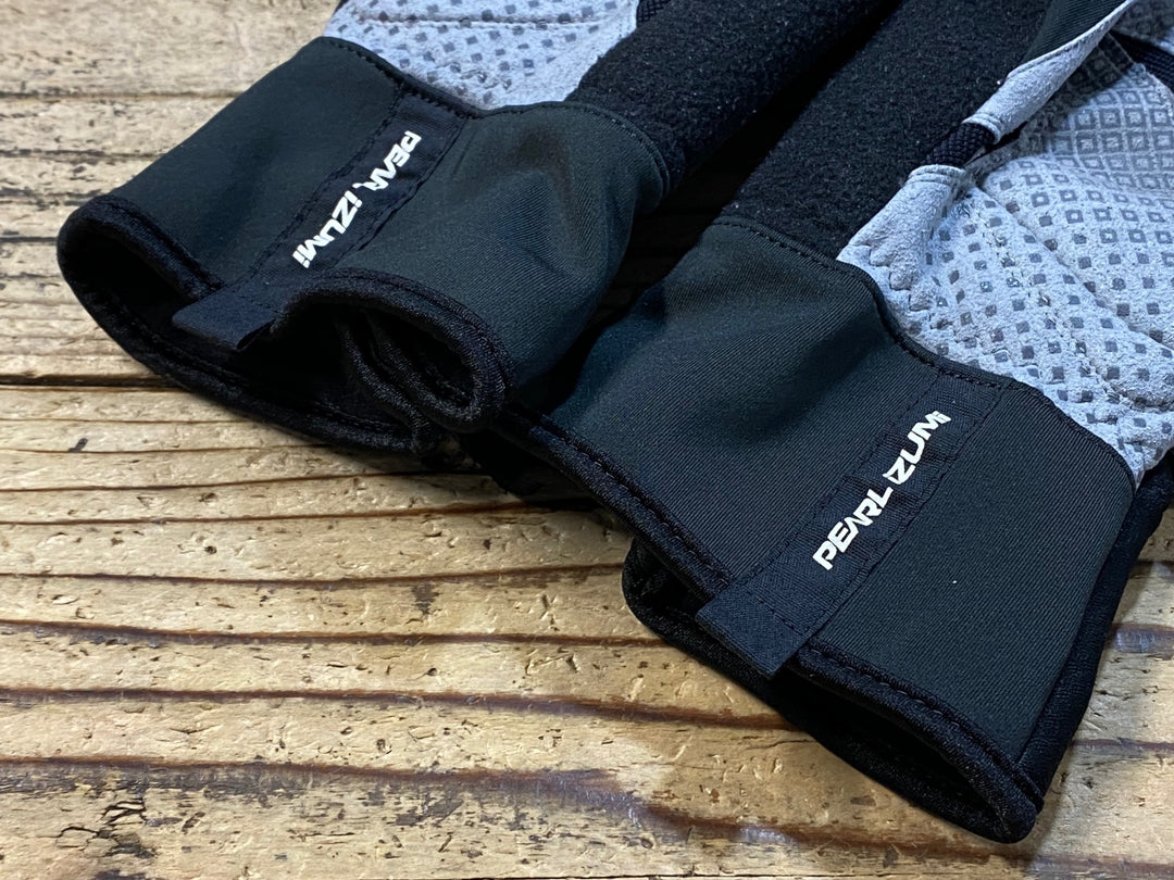 KJ696 パールイズミ PEARL iZUMi 長指 グローブ 黒 グレー M 裏起毛