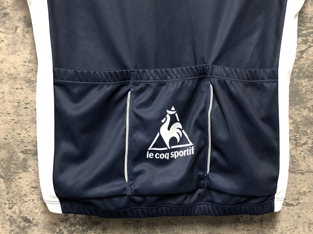JJ573 ルコックスポルティフ le coq sportif 半袖 サイクルジャージ 紺 L