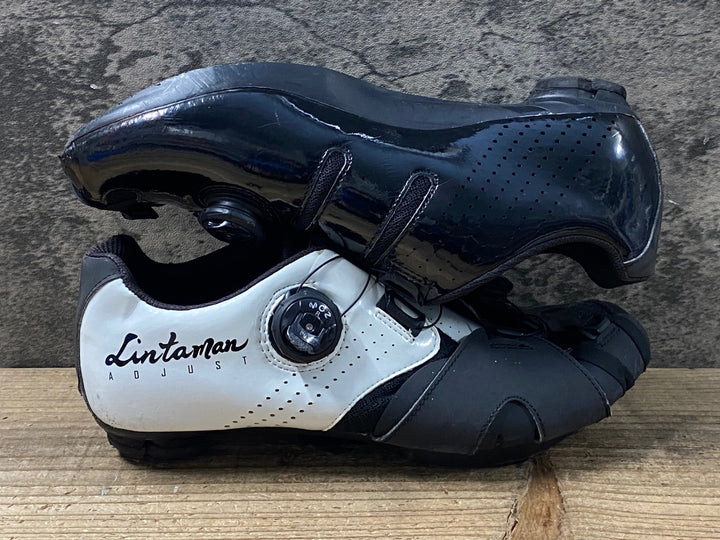 KQ808 リンタマン LINTAMAN ADJUST ROAD PRO ビンディングシューズ EU41 白 黒３穴