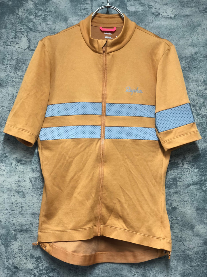 KL395 ラファ Rapha MEN'S BREVET JERSEY 半袖 サイクルジャージ オレンジ M ※日焼け汚れ