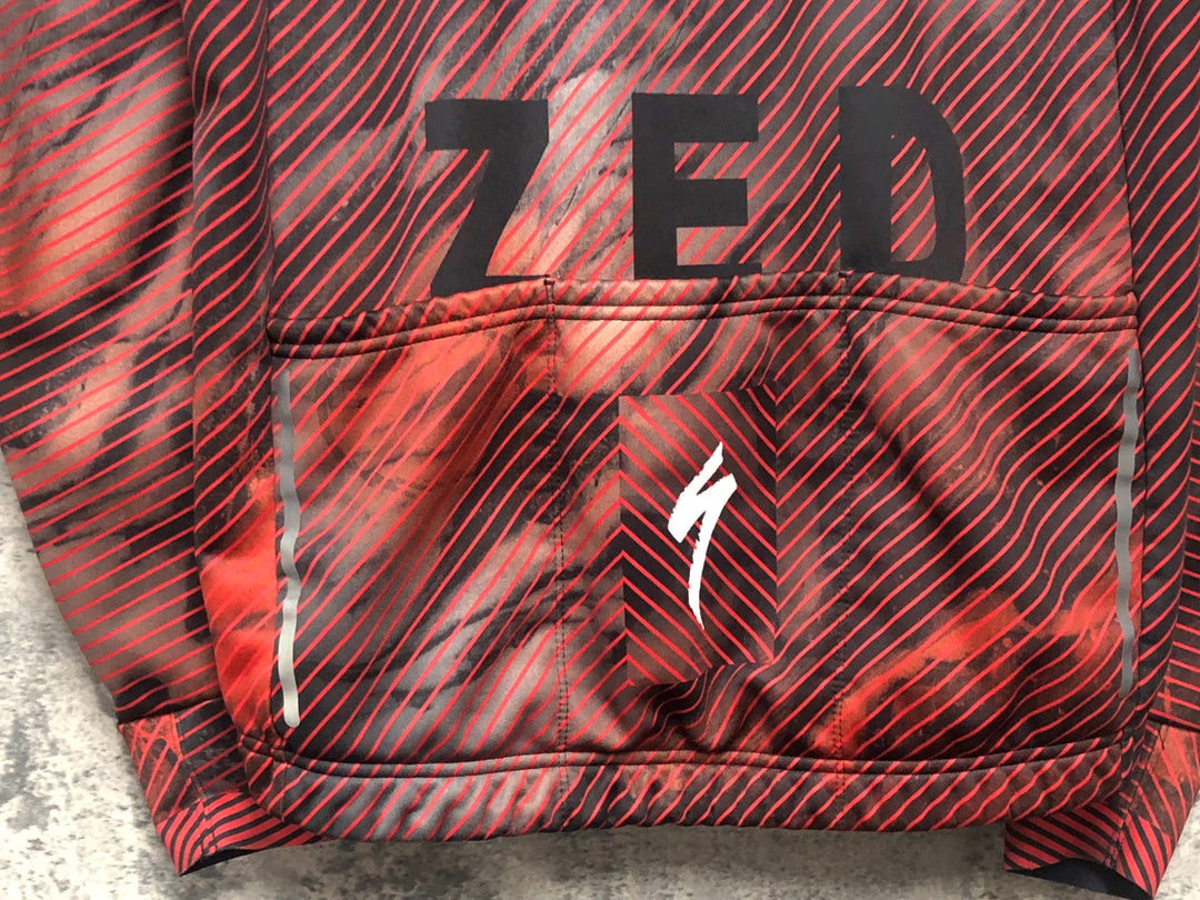 KI983 スペシャライズド SPECIALIZED Men's Team SL Expert Softshell Jacket 長袖 サイクルジャケット 裏起毛 赤黒 M