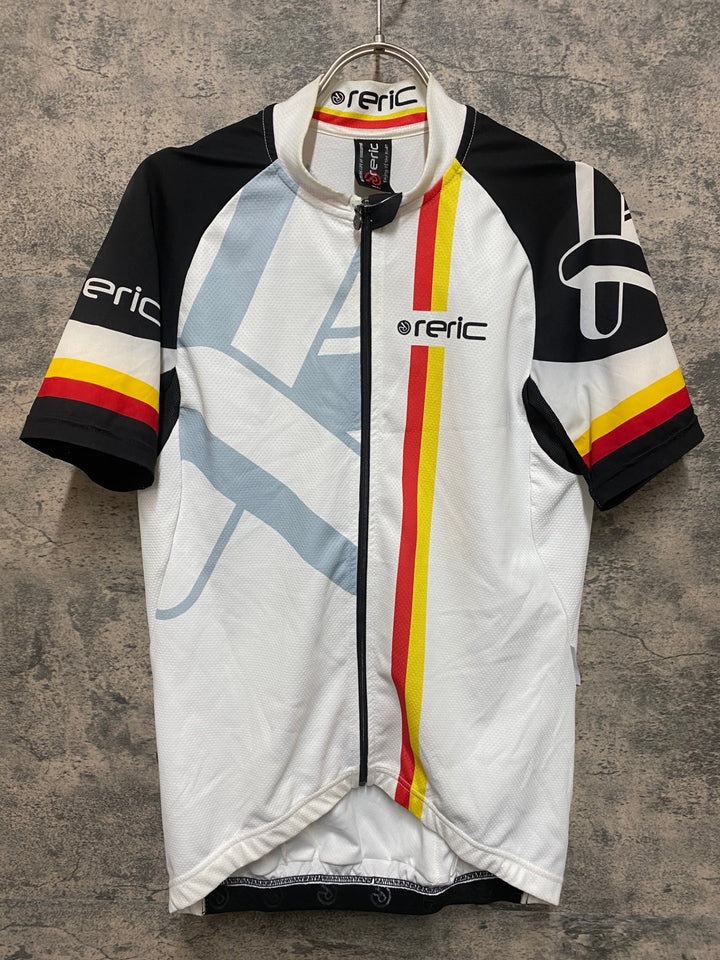 JR987 レリック reric 半袖 サイクルジャージ 白 黒 XL