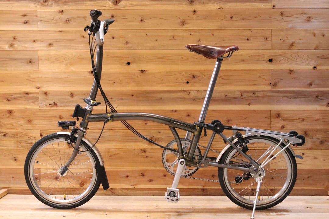 ブロンプトン BROMPTON M6R-X RAW LACQUER 2×3速 2018モデル 16インチ 折り畳み ミニベロ フォールディングバイク チタンフォーク バック 【広島店】