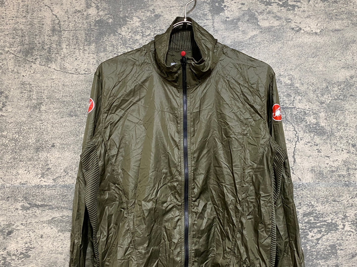 JP536 カステリ CASTELLI 長袖 ウインドブレイカー オリーブ L
