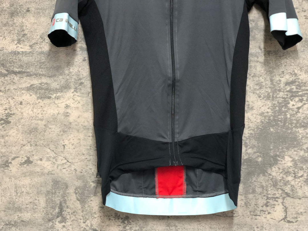 KD848 カステリ CASTELLI 半袖 サイクルジャージ グレー S ※ロゴひび割れ