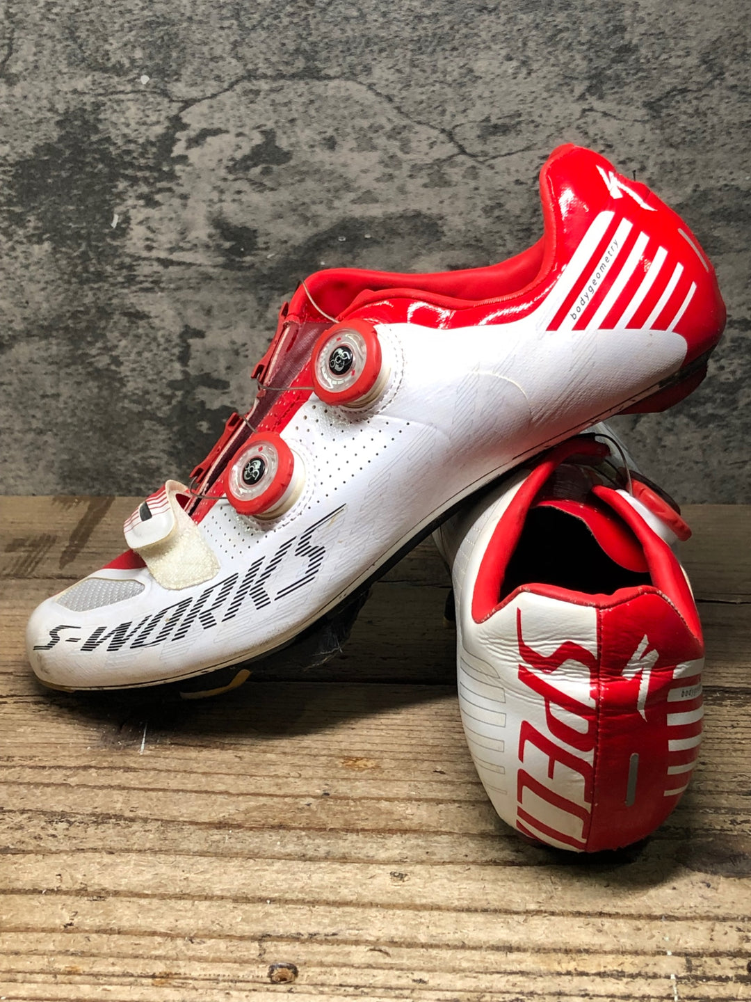 JP025 スペシャライズド SPECIALIZED S-WORKS RD ビンディングシューズ 3穴 BOA 白 赤 EU42