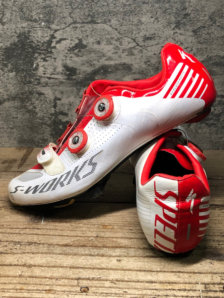 JP025 スペシャライズド SPECIALIZED S-WORKS RD ビンディングシューズ 3穴 BOA 白 赤 EU42