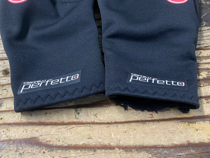KP322 カステリ CASTELLI perfetto ROSSOCORSA GORE-TEX 長指 グローブ 黒 L 裏起毛 ※破れ