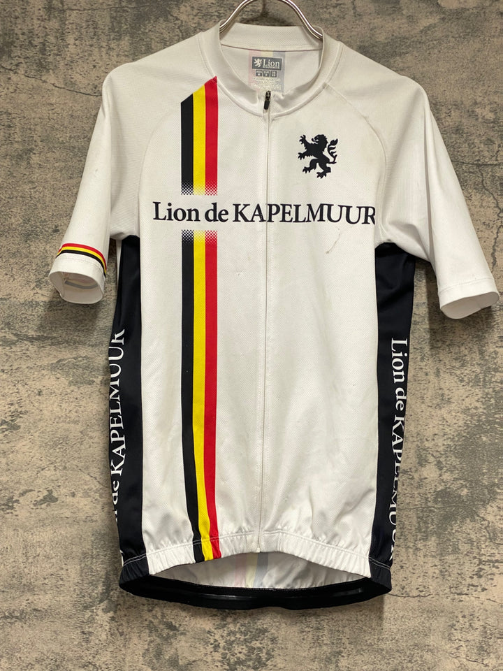 JY808 リオンドカペルミュール Lion de KAPELMUUR 半袖 サイクルジャージ 白 M ※擦れ,汚れ