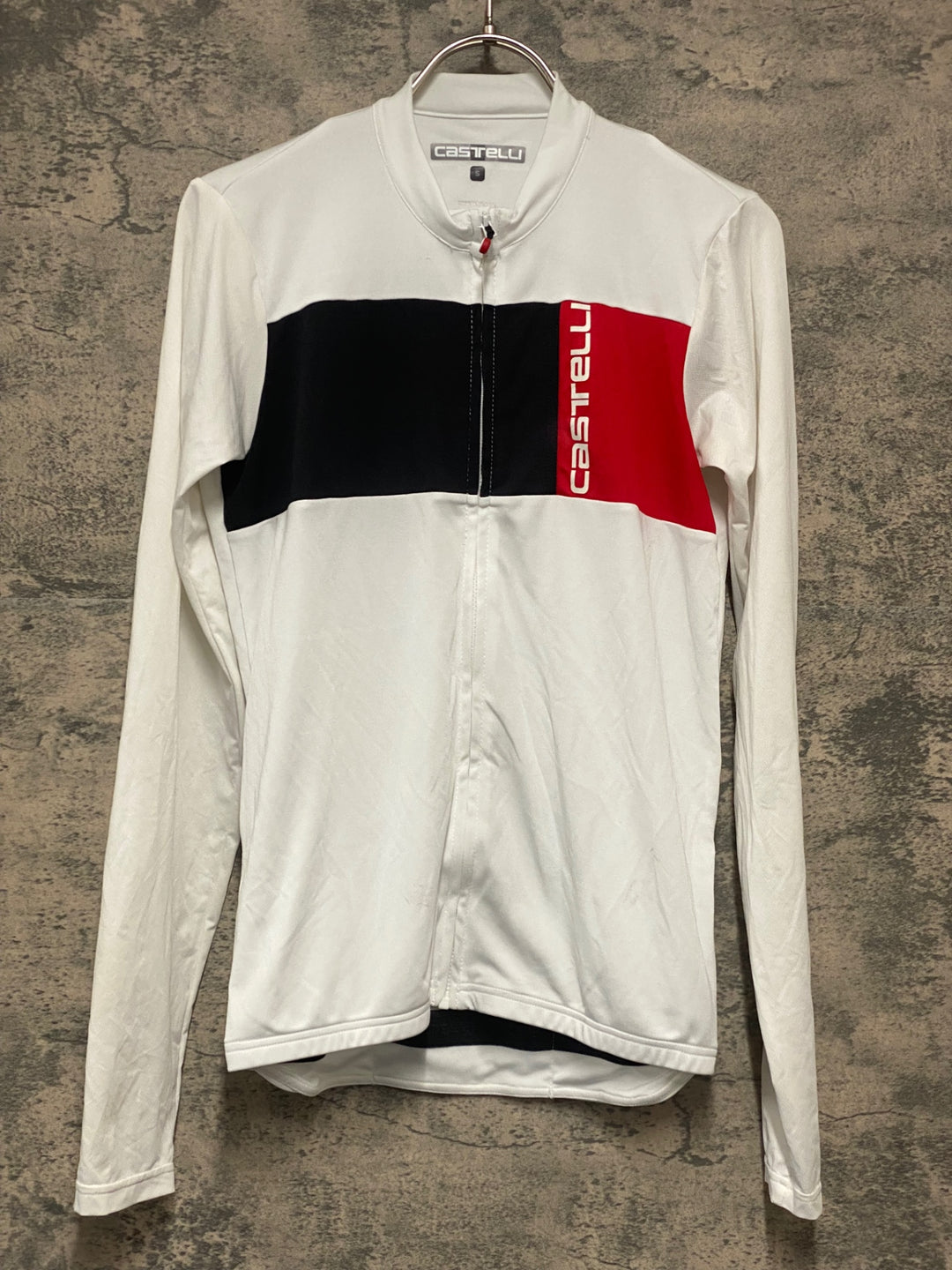 KG544 カステリ CASTELLI 長袖 サイクルジャージ 白 S 汚れあり