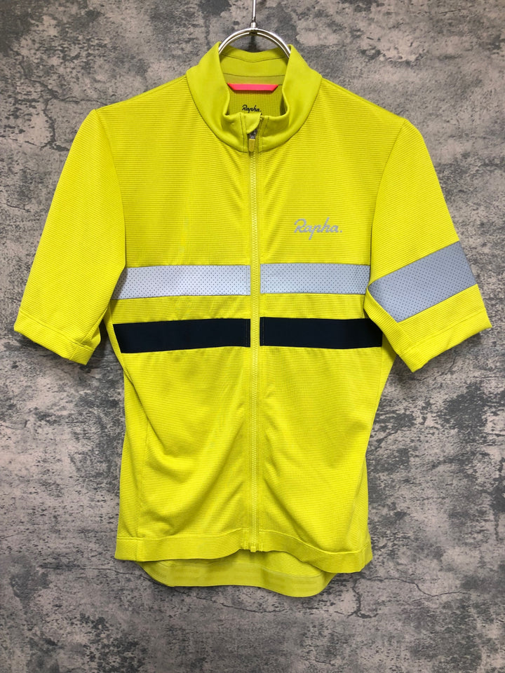 KL638 ラファ Rapha BREVET 半袖 サイクルジャージ 黄 XS