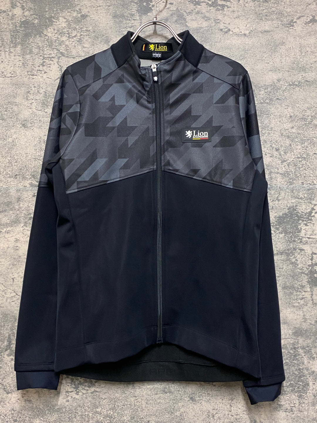 JO625 リオンドカペルミュール Lion de KAPELMUUR 長袖 サイクルジャケット グレー 黒 L 裏起毛