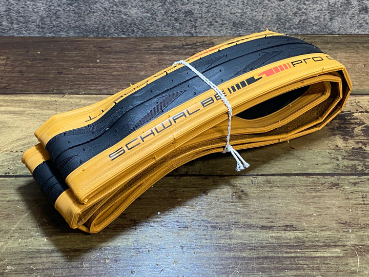 JT752 シュワルベ SCHWALBE PRO ONE TT TUBELESS EASY チューブレスタイヤ 700x25C 黒茶 未使用
