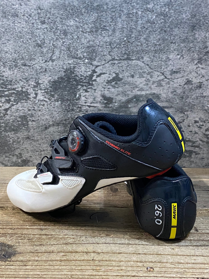 KG422 マヴィック MAVIC COSMIC ELITE ビンディングシューズ 3穴 ブラック ホワイト EU41 1/3 ※ペン字あり