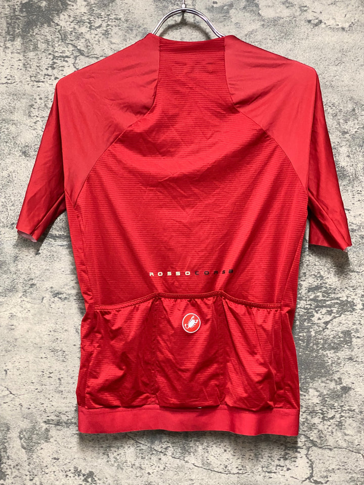 KB694 カステリ CASTELLI ロッソコルサ ROSSO CORSA 半袖 サイクルジャージ 赤 M