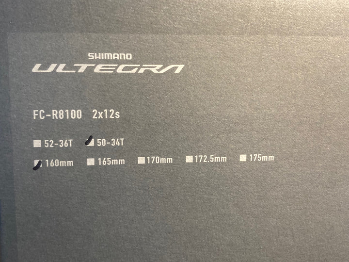 JR411 シマノ SHIMANO アルテグラ ULTEGRA FC-R8100 クランクセット 160mm 50/34T